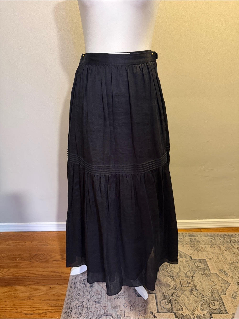 Lafayette 48 Black Tiered Maxi Skirt - size 8